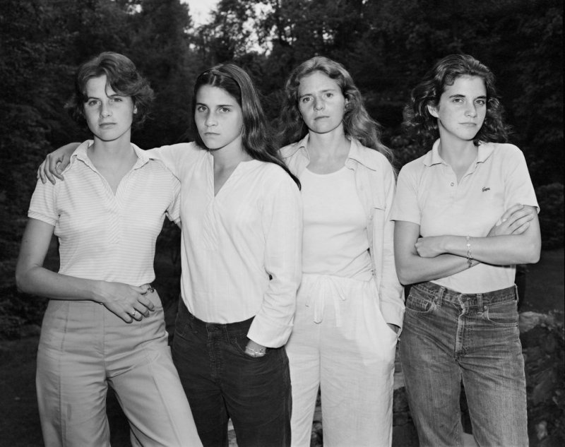Young, a little cocky, reluctant even but ultimately individual and self-assured - the four sisters in 1975 in the first of forty photographs (c) Nicholas Nixon