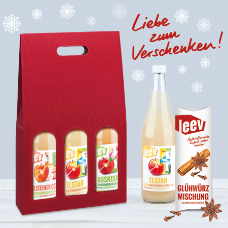Apfelsaft im Weihnachtskostüm LEEV (c) leev.de